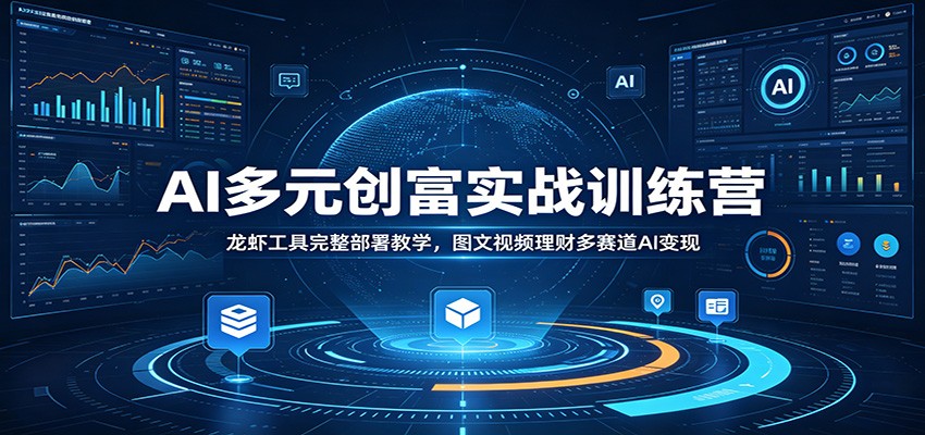 AI多元创富实战训练营：龙虾工具完整部署教学，图文视频理财多赛道AI变现-聚创源