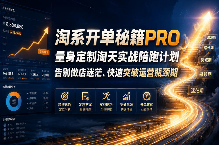 淘系开单秘籍PRO，量身定制淘天实战陪跑计划，告别做店迷茫、快速突破运营瓶颈期(20260709)-聚创源
