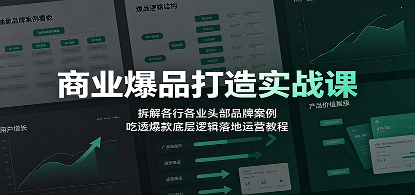 商业爆品打造实战课：拆解各行各业头部品牌案例，吃透爆款底层逻辑落地运营教程-聚创源