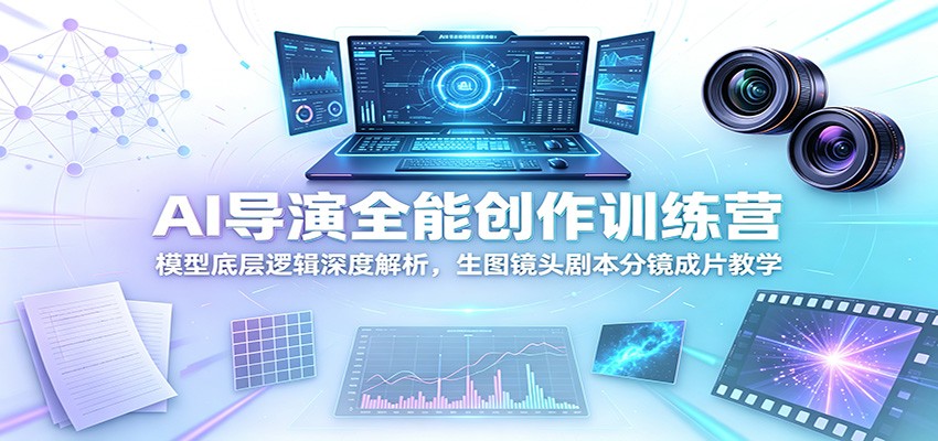 AI导演全能创作训练营：模型底层逻辑深度解析，生图镜头剧本分镜成片教学-聚创源