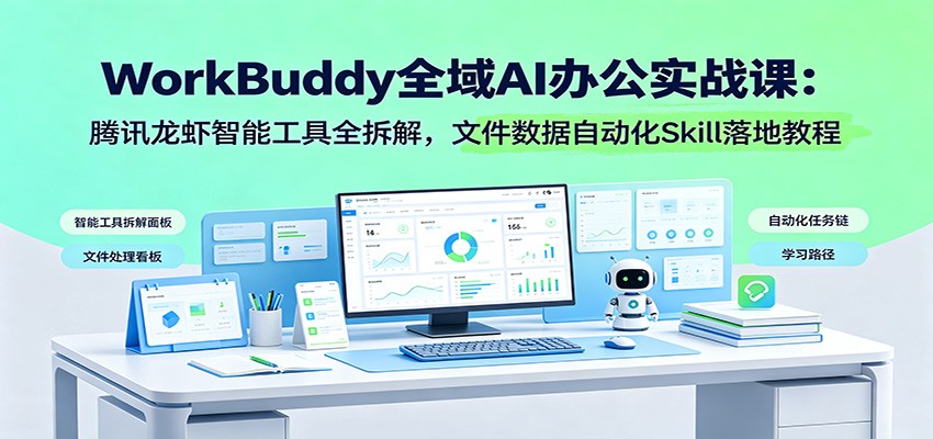 WorkBuddy全域AI办公实战课:腾讯龙虾智能工具全拆解,文件数据自动化Skill落地教程-聚创源