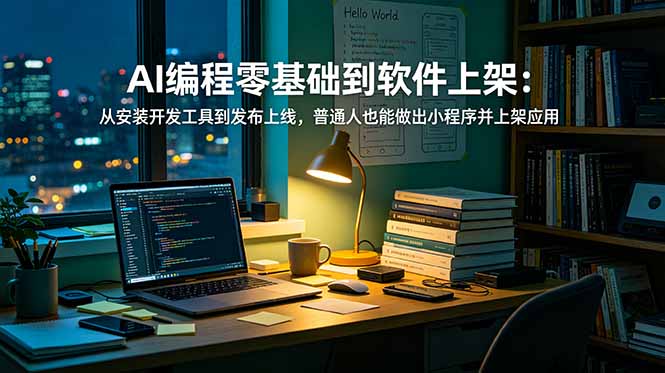 AI编程零基础到软件上架：从安装开发工具到发布上线，普通人也能做出小程序并上架应用商店-聚创源