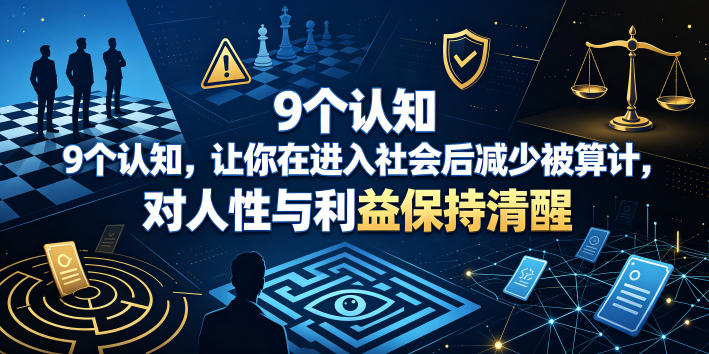 付费文章：9个认知，让你在进入社会后减少被算计，对人性与利益保持清醒-聚创源