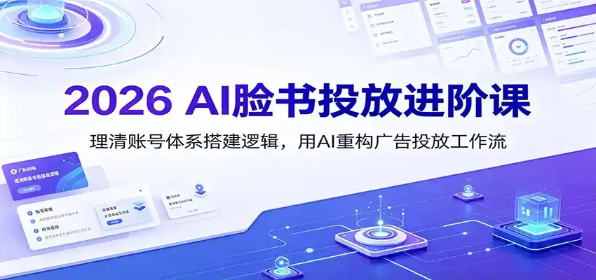 2026 AI脸书投放进阶课：理清账号体系搭建逻辑，用AI重构广告投放工作流(更新)-聚创源