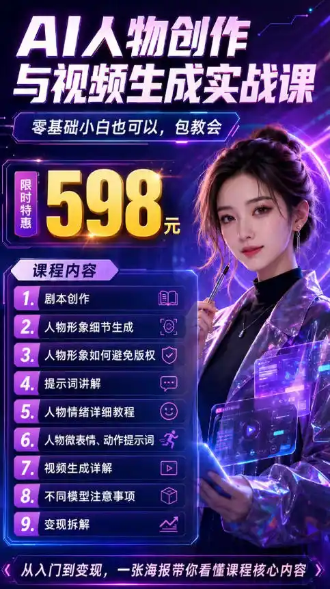 抖音5W粉丝博主的AI真人日系女孩制作教学，AI人物创作与视频生成实战课，新手也能快速起号涨粉变现(更新1002)-聚创源