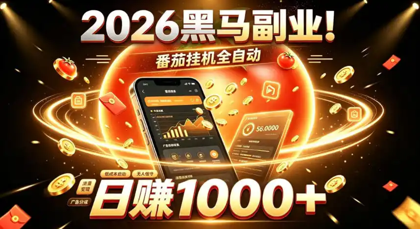 2026黑马副业！番茄挂G全自动日入1000+，操作最简单、门槛最低的线上轻资产项目【揭秘】-聚创源