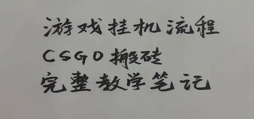 游戏挂机全流程笔记分享，CSGO游戏搬砖，小白看了当天学会见收益-聚创源