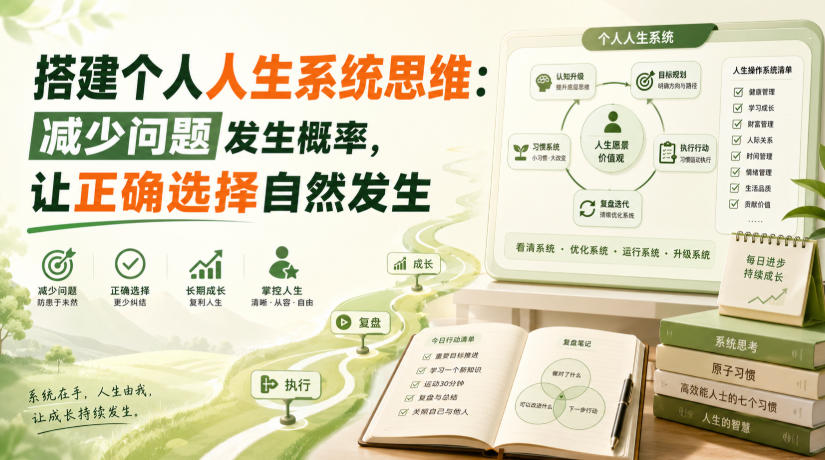 付费文章：搭建个人人生系统思维：减少问题发生概率，让正确选择自然发生-聚创源