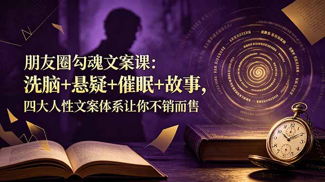 朋友圈勾魂文案课：洗脑+悬疑+催眠+故事，四大人性文案体系让你不销而售-聚创源