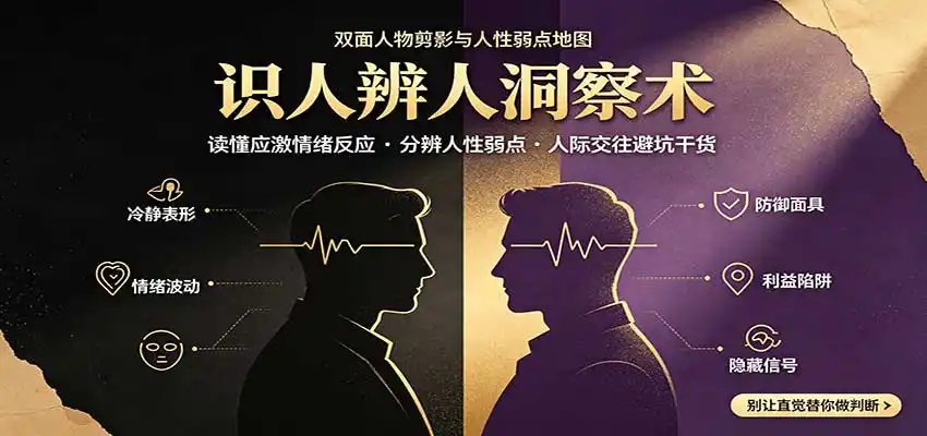 识人辨人终极心法：读懂应激情绪反应，分辨人性弱点，人际交往避坑干货-聚创源