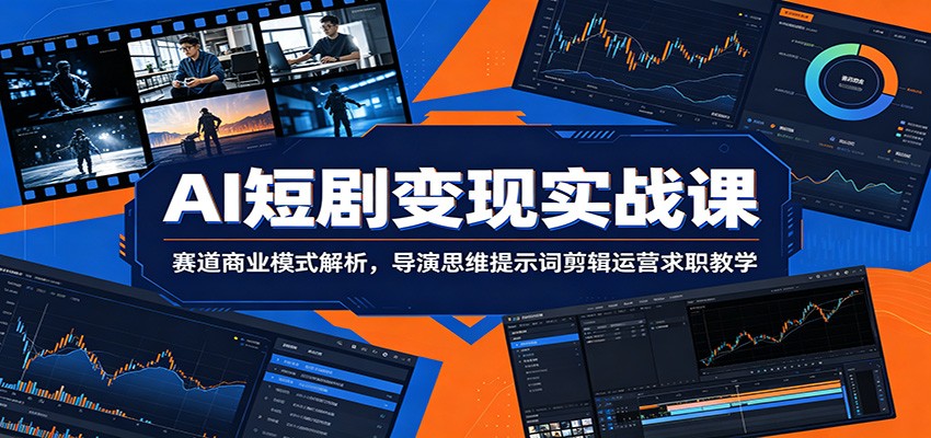 AI短剧变现实战课：赛道商业模式解析，导演思维提示词剪辑运营求职教学-聚创源
