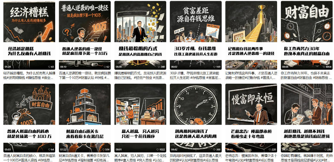 【AI书单】财富书籍图文解读玩法,一键直出,几十条视频,跑出1000单,全流程拆解,新手也可以上手-聚创源