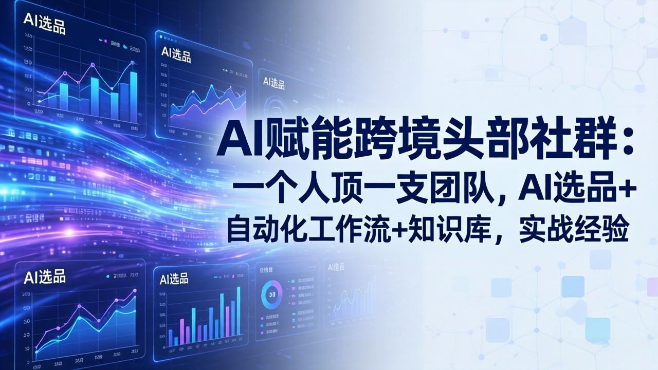 AI赋能跨境头部社群-更新6月：一个人顶一支团队，AI选品+自动化工作流+知识库，实战经验-聚创源