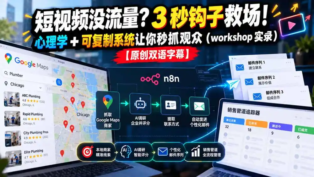 短视频没流量？3 秒钩子救场！心理学 + 可复制系统让你秒抓观众(workshop 实录-聚创源