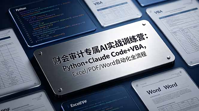 财会审计专属 AI实战训练营：Python+Claude Code+VBA，Excel/PDF/Word自动化全流程-聚创源