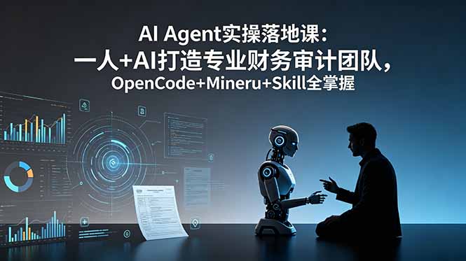 AI Agent实操落地课：一人+AI打造专业财务审计团队，OpenCode+Mineru+Skill全掌握-聚创源