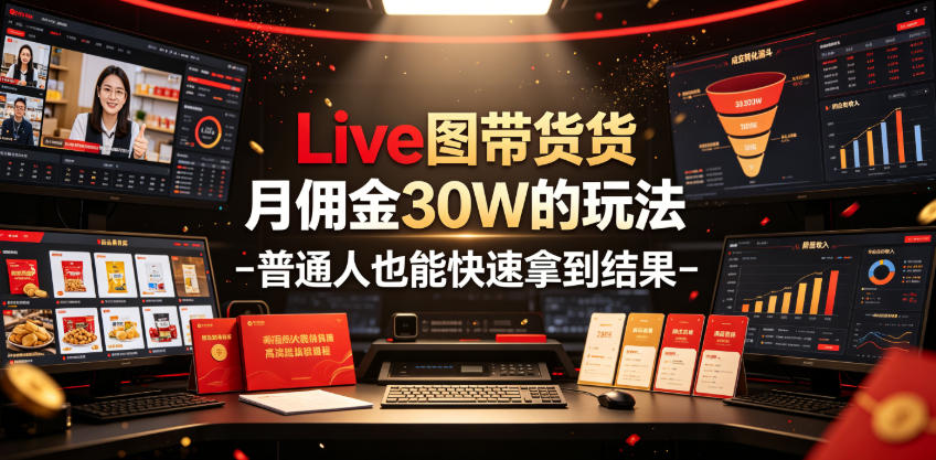 Live图带货月佣金30W的玩法-普通人也能快速拿到结果-聚创源