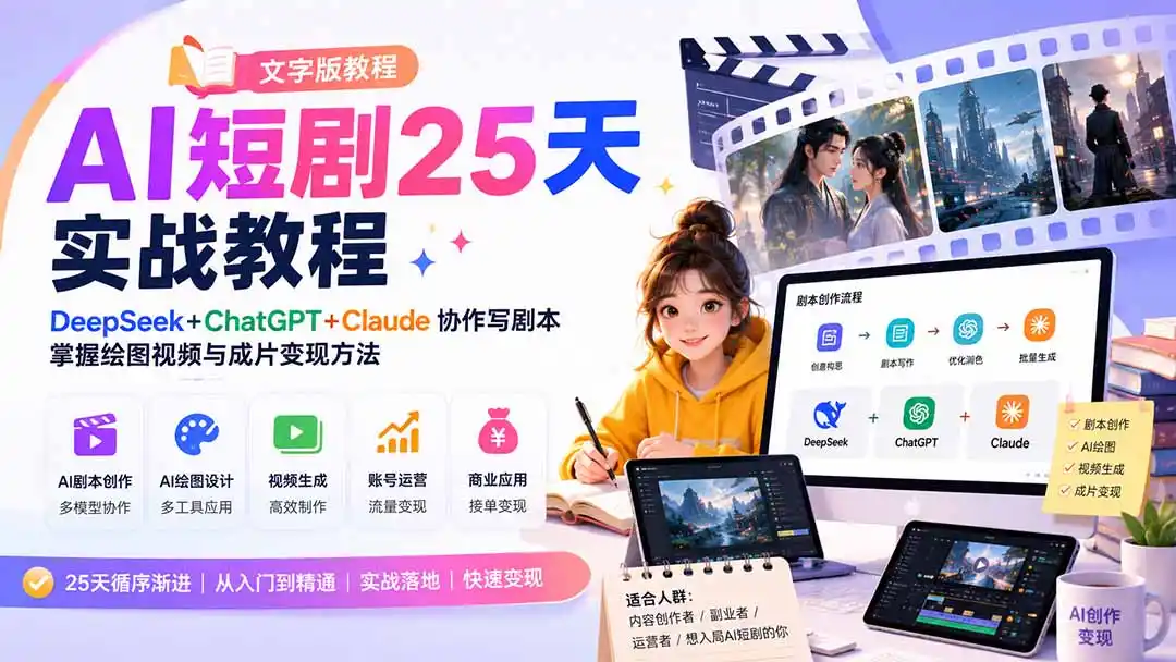 AI短剧25天实战教程(文字版教程-聚创源