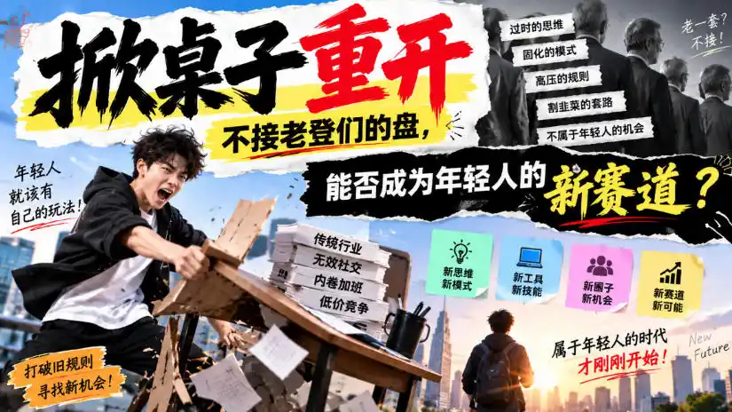 某公众号付费文章：掀桌子重开，不接老登们的盘，能否成为年轻人的新赛道？-聚创源
