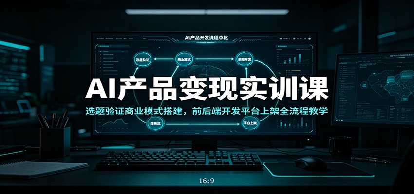 AI产品变现实训课：选题验证商业模式搭建，前后端开发平台上架全流程教学-聚创源
