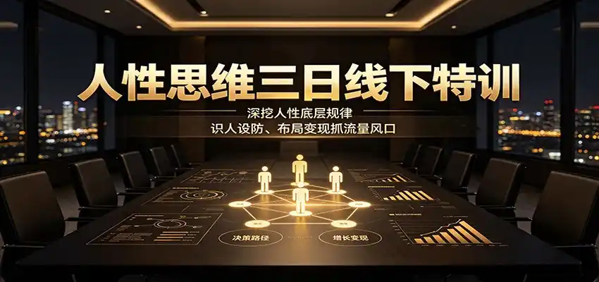 人性思维三日线下特训:深挖人性底层规律,识人设防、布局变现抓流量风口-聚创源