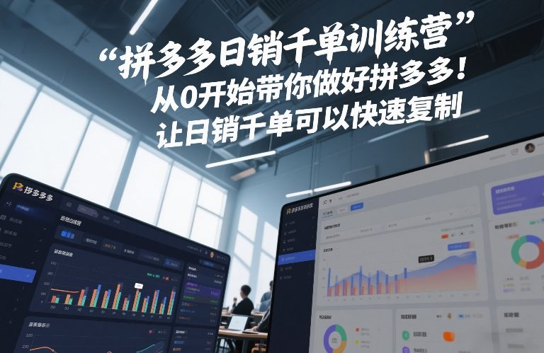 拼多多日销千单训练营，从0开始带你做好拼多多，让日销千单可以快速复制(更新26年6月)-聚创源