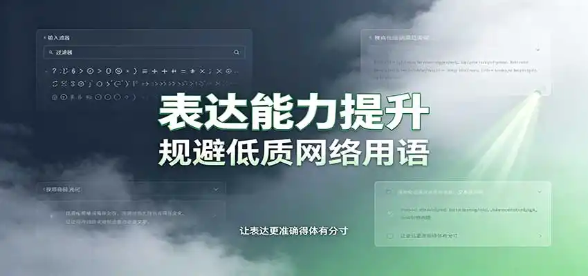 表达能力提升：语言塑造思想逻辑，规避低质网络用语，强化心智感知-聚创源