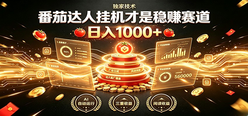 别再瞎找副业!番茄达人挂机才是稳赚赛道 日入1000+-聚创源