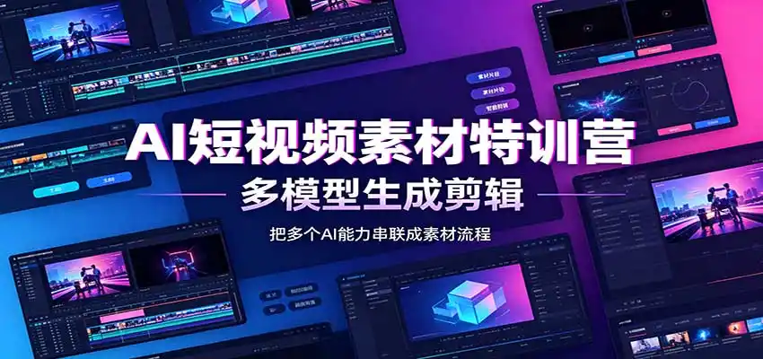 AI短视频素材特训营：Codex本地部署实操，多模型生成剪辑，爆量素材挖掘教学-聚创源
