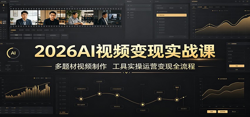 2026AI视频变现实战课：多题材视频制作，工具实操运营变现全流程-聚创源