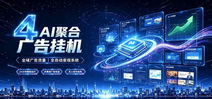 全域广告流量聚合,AI无人挂机稳赚佣金,打造长期稳定被动收入副业-聚创源