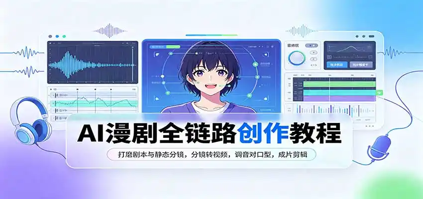 AI漫剧全链路创作教程：打磨剧本与静态分镜，分镜转视频，调音对口型，成片剪辑-聚创源