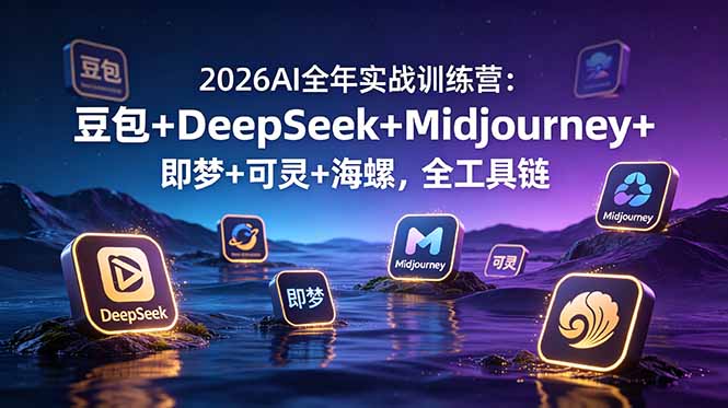 2026AI全年实战训练营：豆包+DeepSeek+Midjourney+即梦+可灵+海螺，全工具链-聚创源
