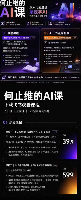 AI创作全链路实战教程｜万字手册·提示词拆解·9节工作流课，打造稳定高质量AI视频作品-聚创源