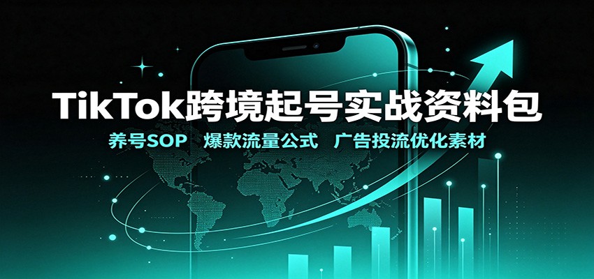 TikTok跨境起号实战资料包：养号SOP，爆款流量公式，广告投流优化素材-聚创源