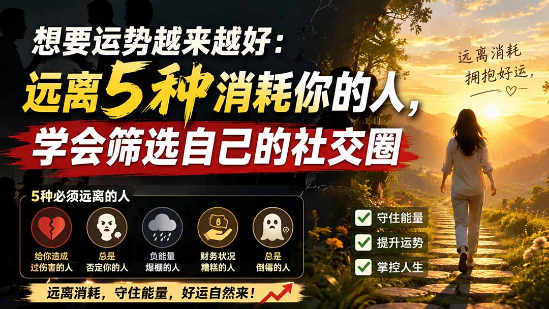 付费文章:想要运势越来越好:远离5种消耗你的人,学会筛选自己的社交圈-聚创源