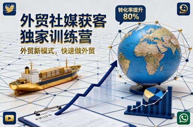 外贸社媒获客独家训练营，外贸新模式，快速做外贸(更新26年6月)-聚创源
