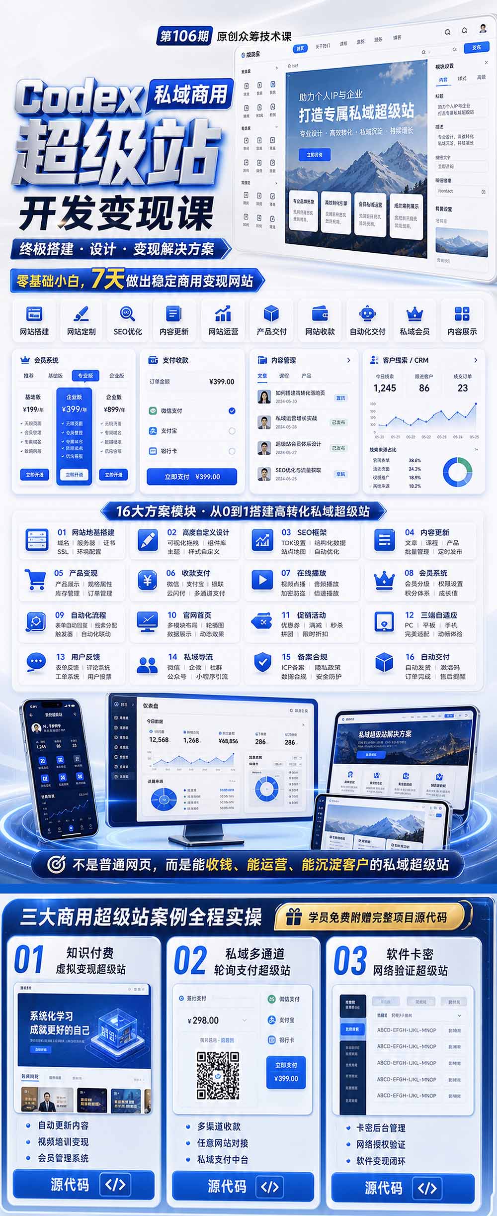 Codex私域商用超级站Ai开发变现课106期-更新0630：不是普通网站，而是能收钱，能运营，能沉淀客户的私域超级站-聚创源