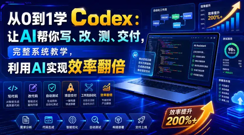 从0到1学Codex：让AI帮你写、改、测、交付，完整系统教学，利用AI实现效率翻倍(更新0918)-聚创源