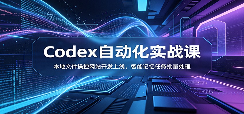 Codex自动化实战课：本地文件操控网站开发上线，智能记忆任务批量处理-聚创源