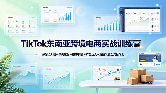 TikTok东南亚跨境电商实战训练营:多站点入驻+数据选品+ERP铺货+广告达人+直播发货全流程落地-聚创源