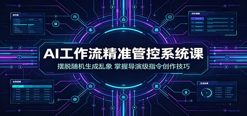 AI工作流精准管控系统课：摆脱随机生成乱象，掌握导演级指令创作技巧-聚创源