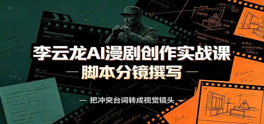 李云龙AI漫剧创作实战课：角色人设还原，脚本分镜撰写，AI漫剧成片完整制作教学-聚创源