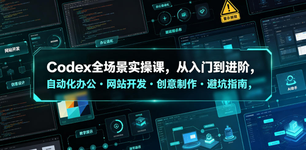 Codex全场景实操课，从入门到进阶，自动化办公・网站开发・创意制作・避坑指南，全流程教学-聚创源