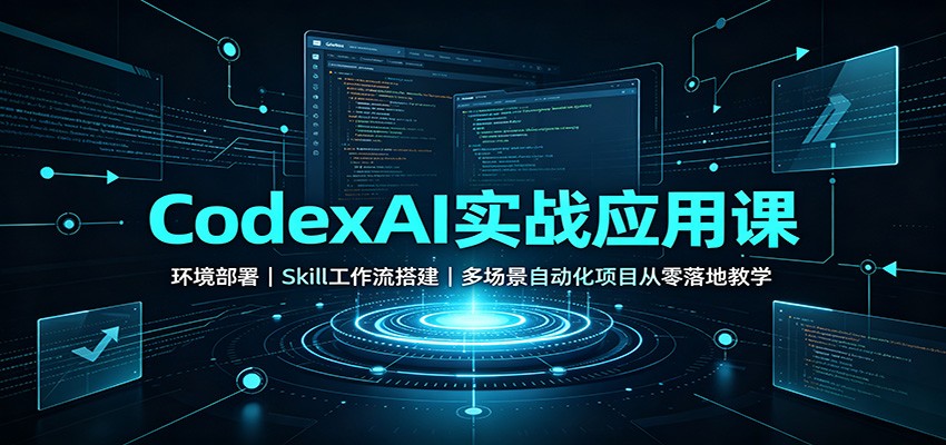 CodexAI实战应用课：环境部署Skill工作流搭建，多场景自动化项目从零落地教学-聚创源