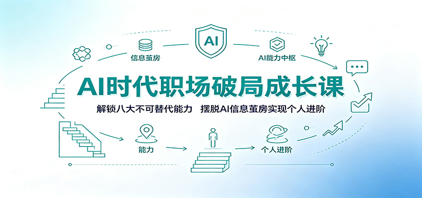 AI时代职场破局成长课：解锁八大不可替代能力，摆脱AI信息茧房实现个人进阶-聚创源