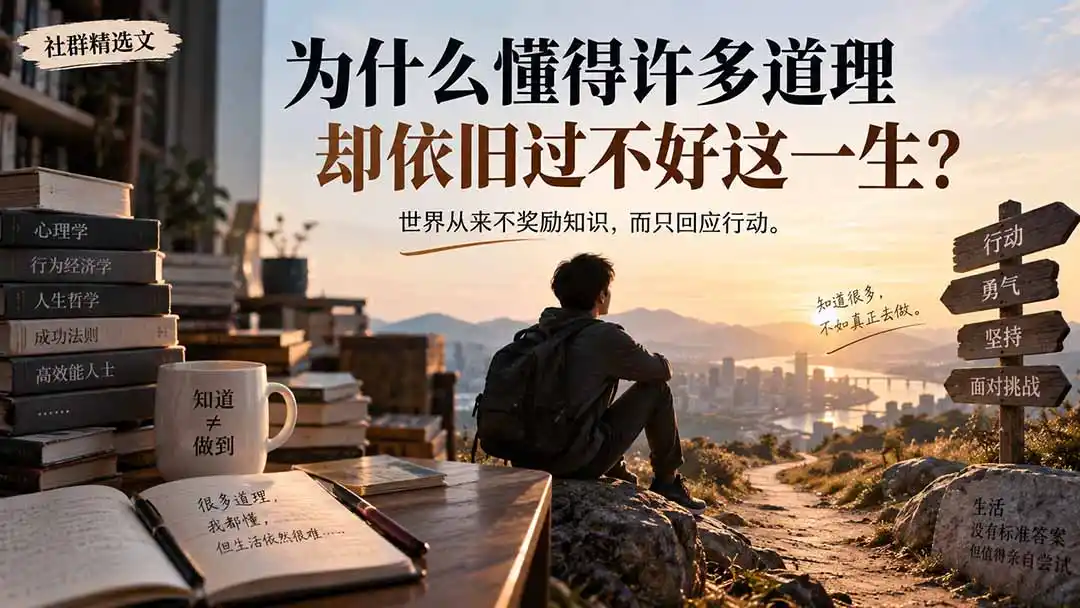 社群精选文：为什么懂得许多道理却依旧过不好这一生？-聚创源