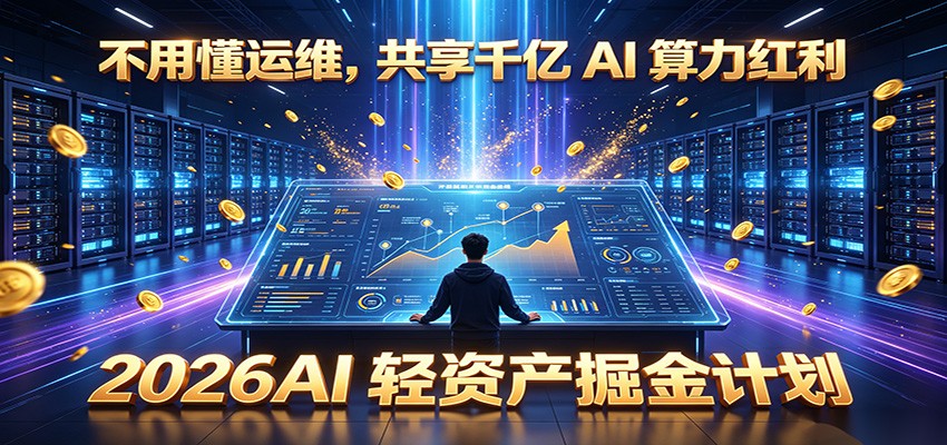 不用懂运维，共享千亿 AI 算力红利，2026AI 轻资产掘金计划-聚创源
