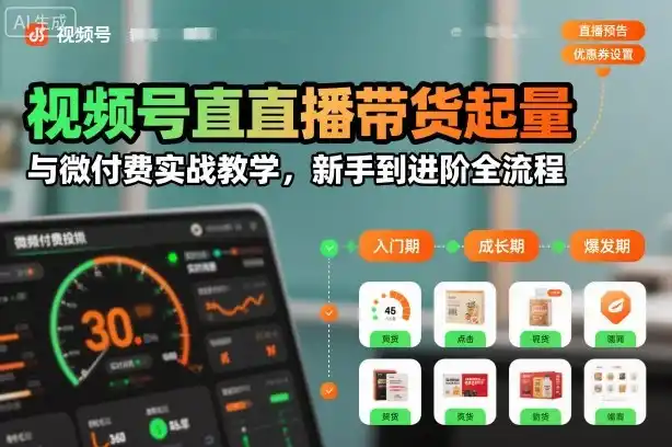 视频号直播带货起量与微付费实战教学,新手到进阶全流程(更新26年10月) 视频号直播带货起量与微付费实战教学,新手到进阶全流程(更新26年10月)