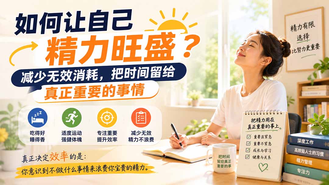 付费文章：如何让自己精力旺盛？减少无效消耗，把时间留给真正重要的事情-聚创源